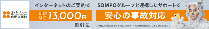 おとなの自動車保険｜SOMPOダイレクト損害保険